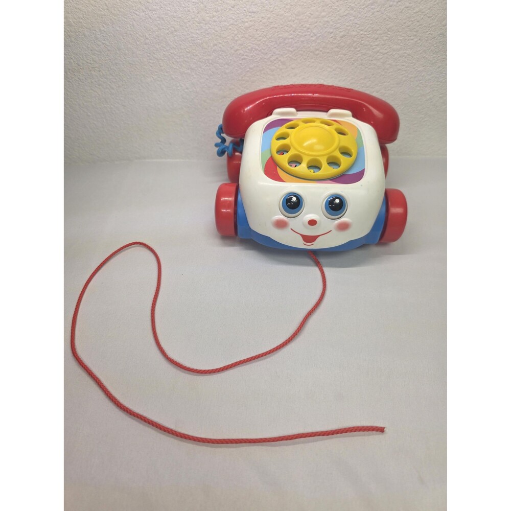 Vintage Kids Fisher Price 2000 chatter telephone pull along play phone moving